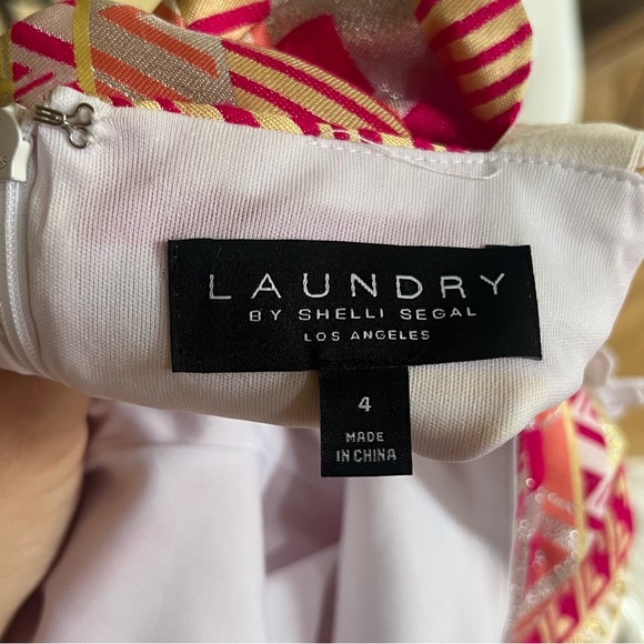 Laundry Women’s Pink & White Printed Mini Dress SZ 4💕✨ - Picture 13 of 15